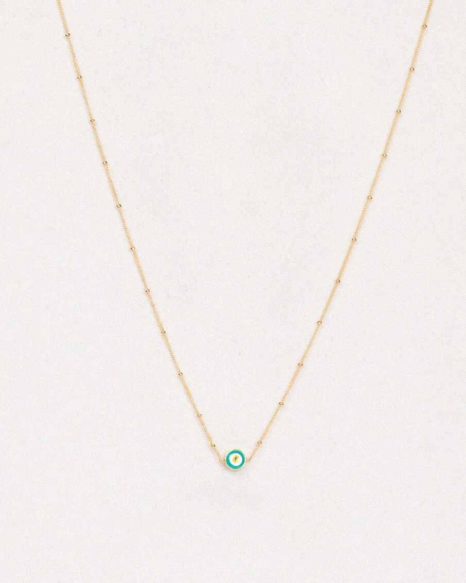 Evil Eye Necklace, Gold Filled