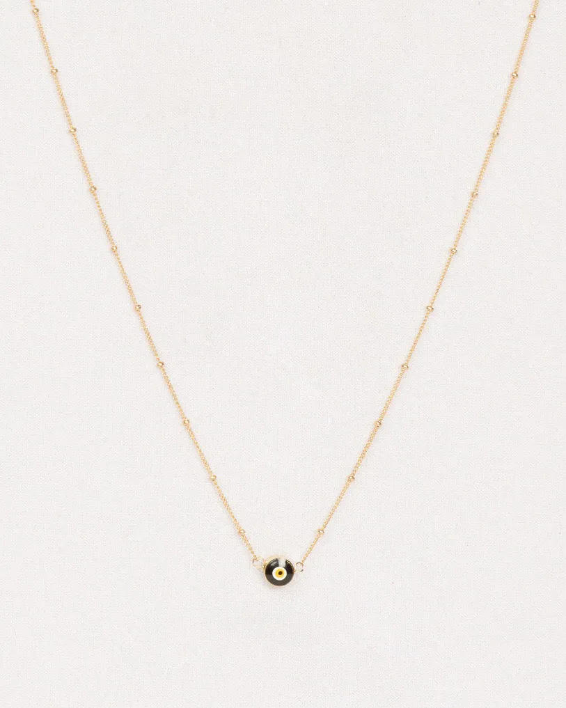 Evil Eye Necklace, Gold Filled