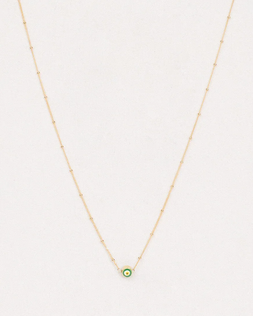 Evil Eye Necklace, Gold Filled