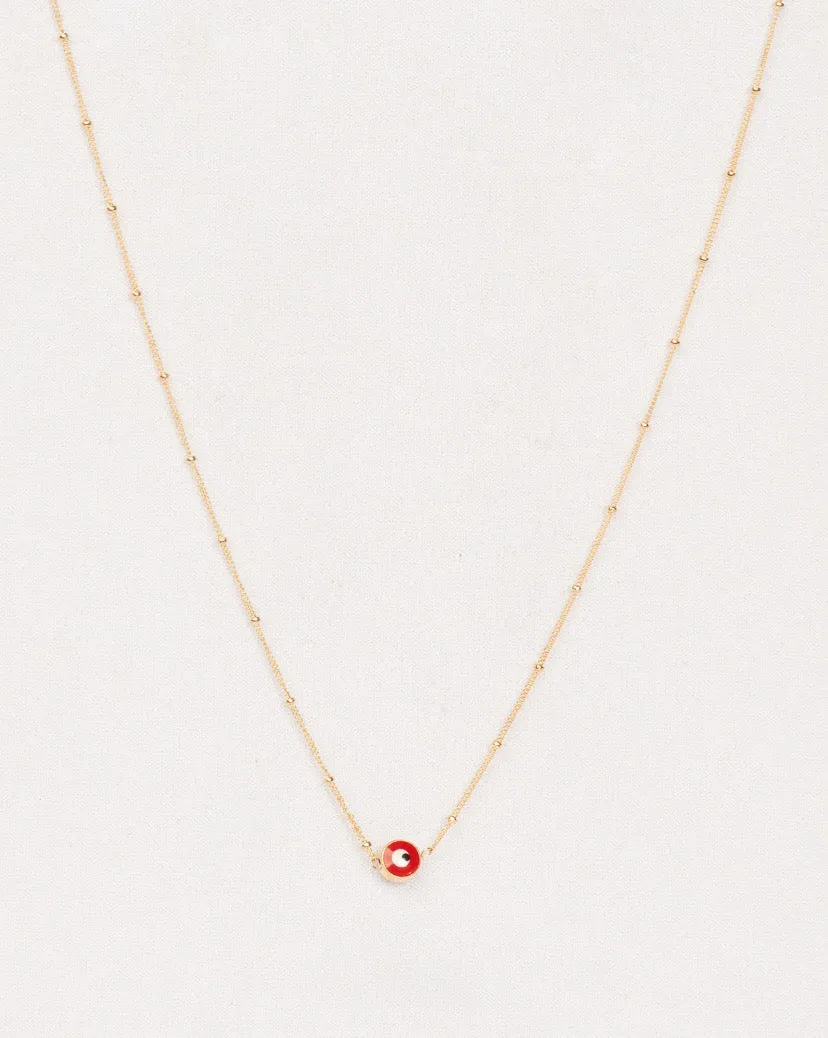 Evil Eye Necklace, Gold Filled
