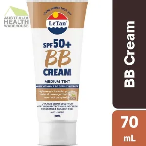 [Expiry: 05/2027] Le Tan SPF 50  BB Cream Medium Tinted 70mL