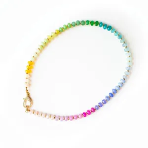 Faceted Gemstone Necklace- Rainbow