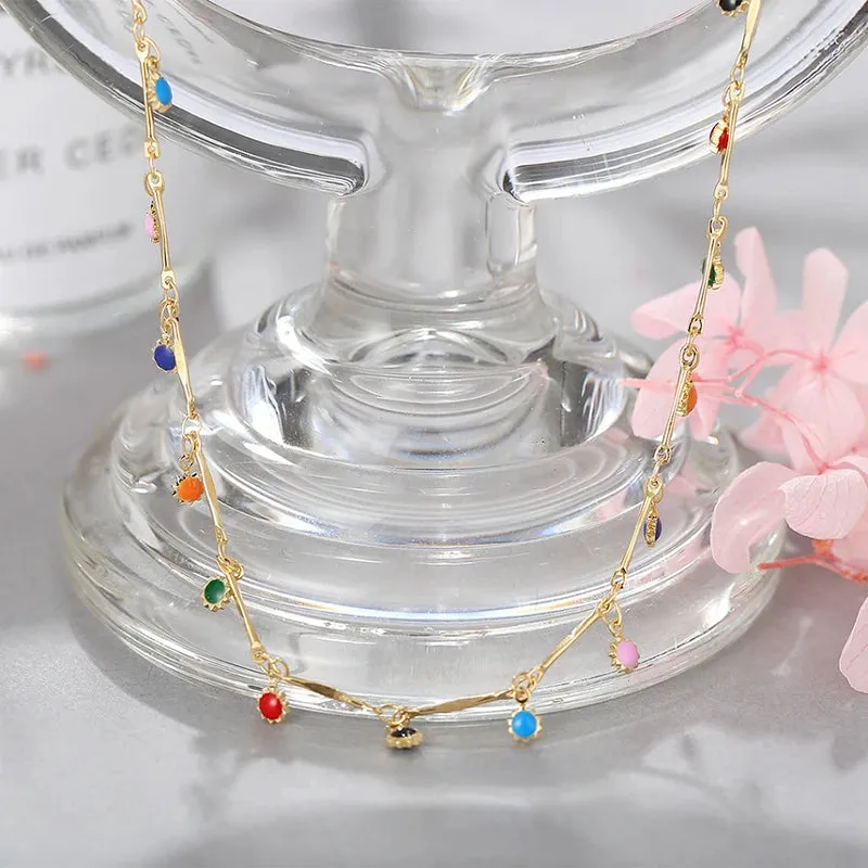 Fashion Simple Candy Color Tassel Necklace