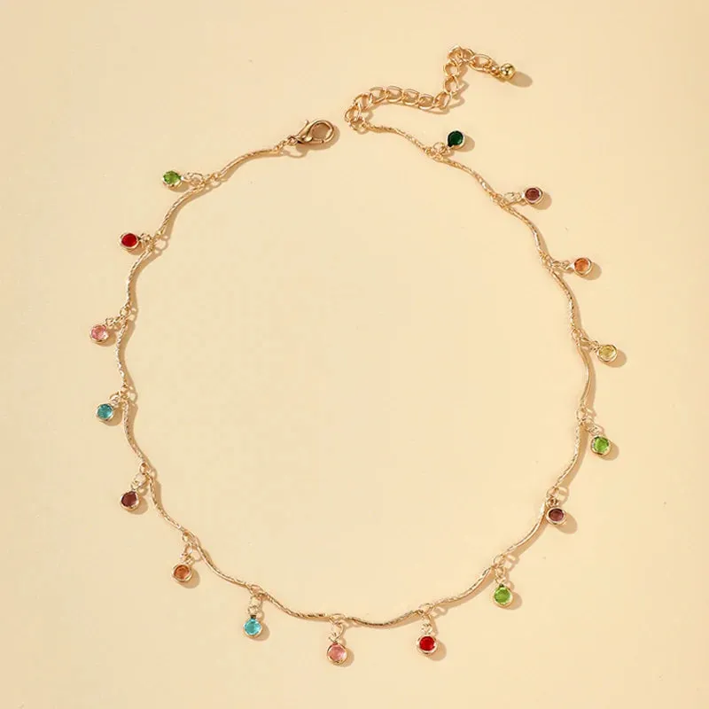 Fashion Simple Candy Color Tassel Necklace