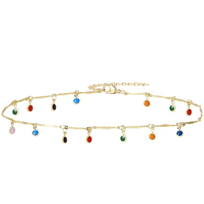 Fashion Simple Candy Color Tassel Necklace