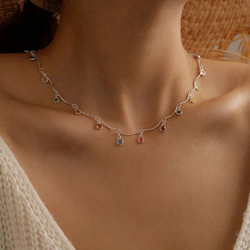 Fashion Simple Candy Color Tassel Necklace