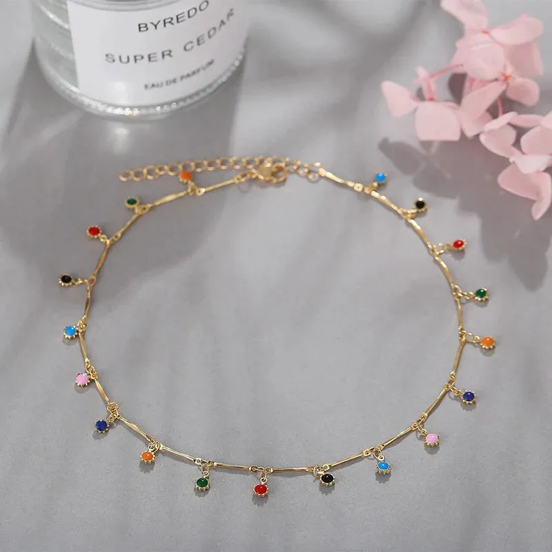 Fashion Simple Candy Color Tassel Necklace