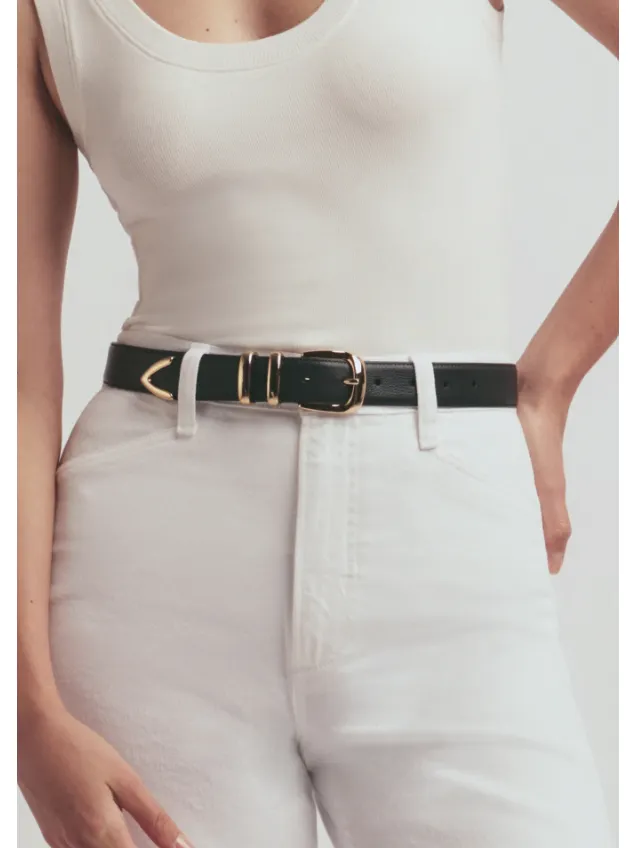 Favorite Daughter The Jordan Belt in Black Gold