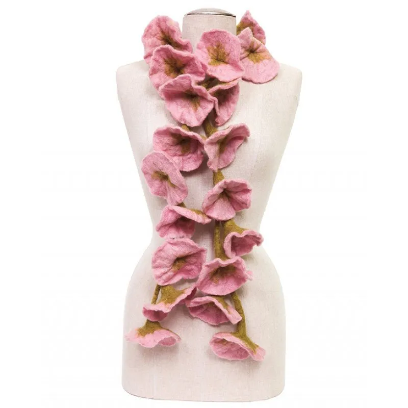 Felted flower scarves- Beige/ Green