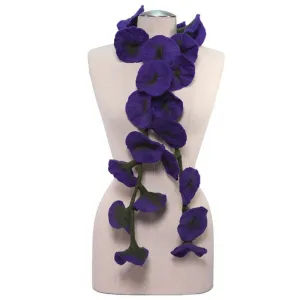 Felted flower scarves- Purple/ Olive