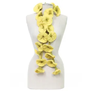 Felted flower scarves - Yellow/Green