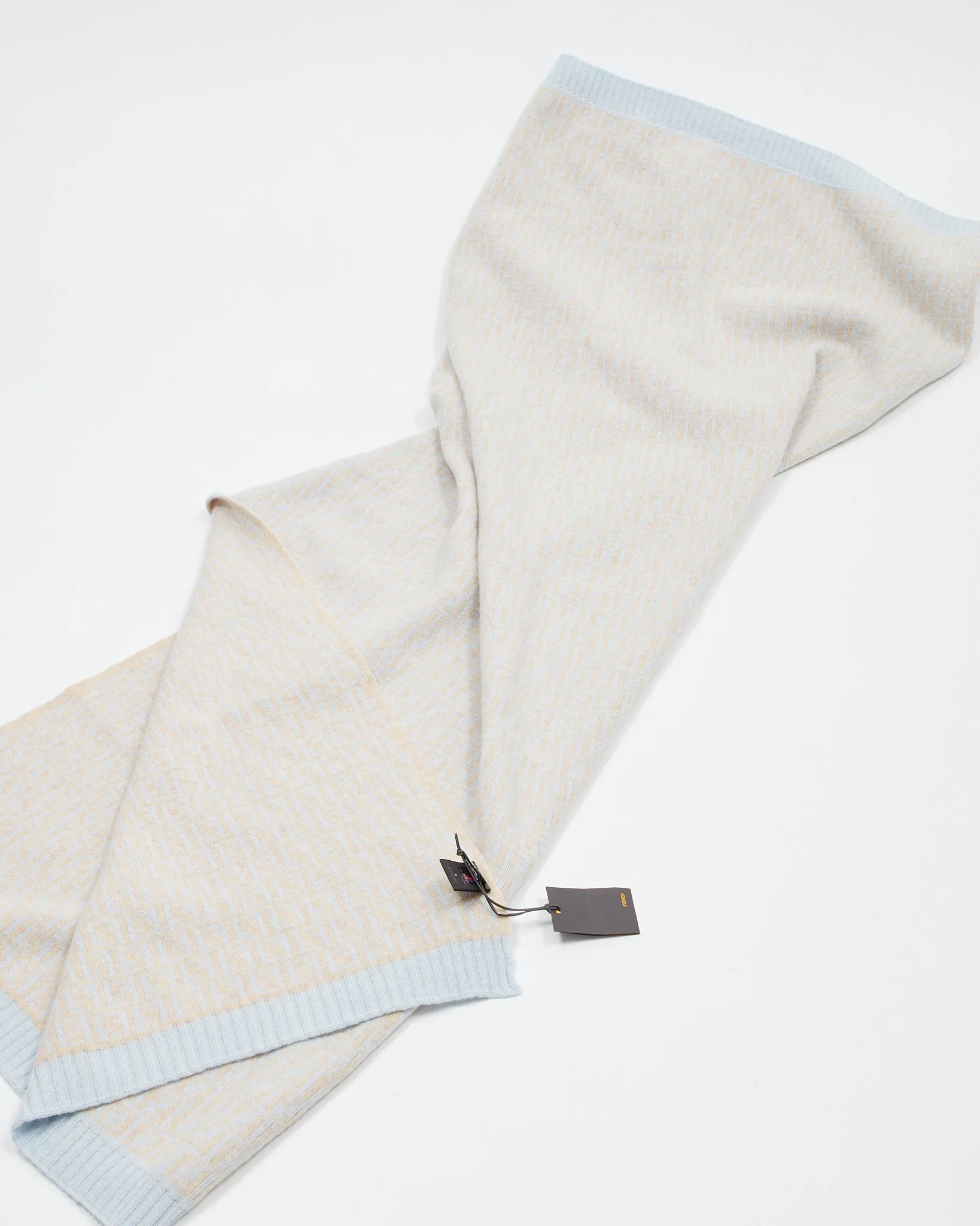 Fendi Blue/Beige Wool Blanket