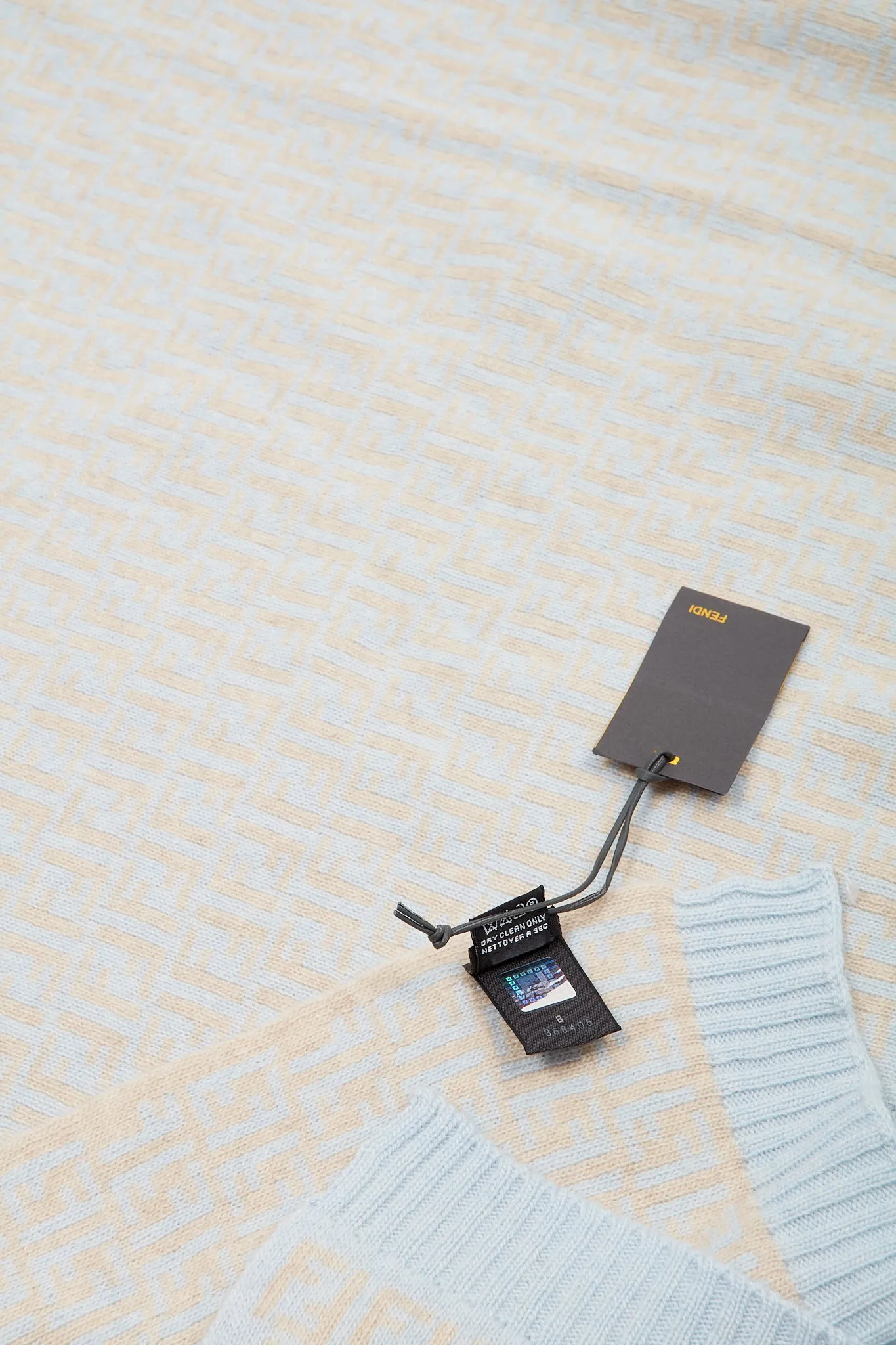 Fendi Blue/Beige Wool Blanket