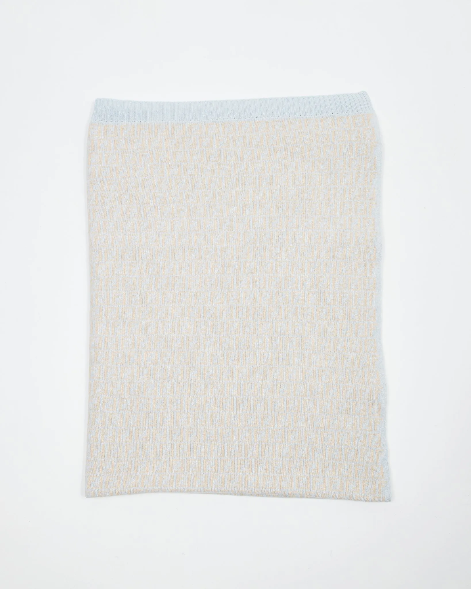 Fendi Blue/Beige Wool Blanket