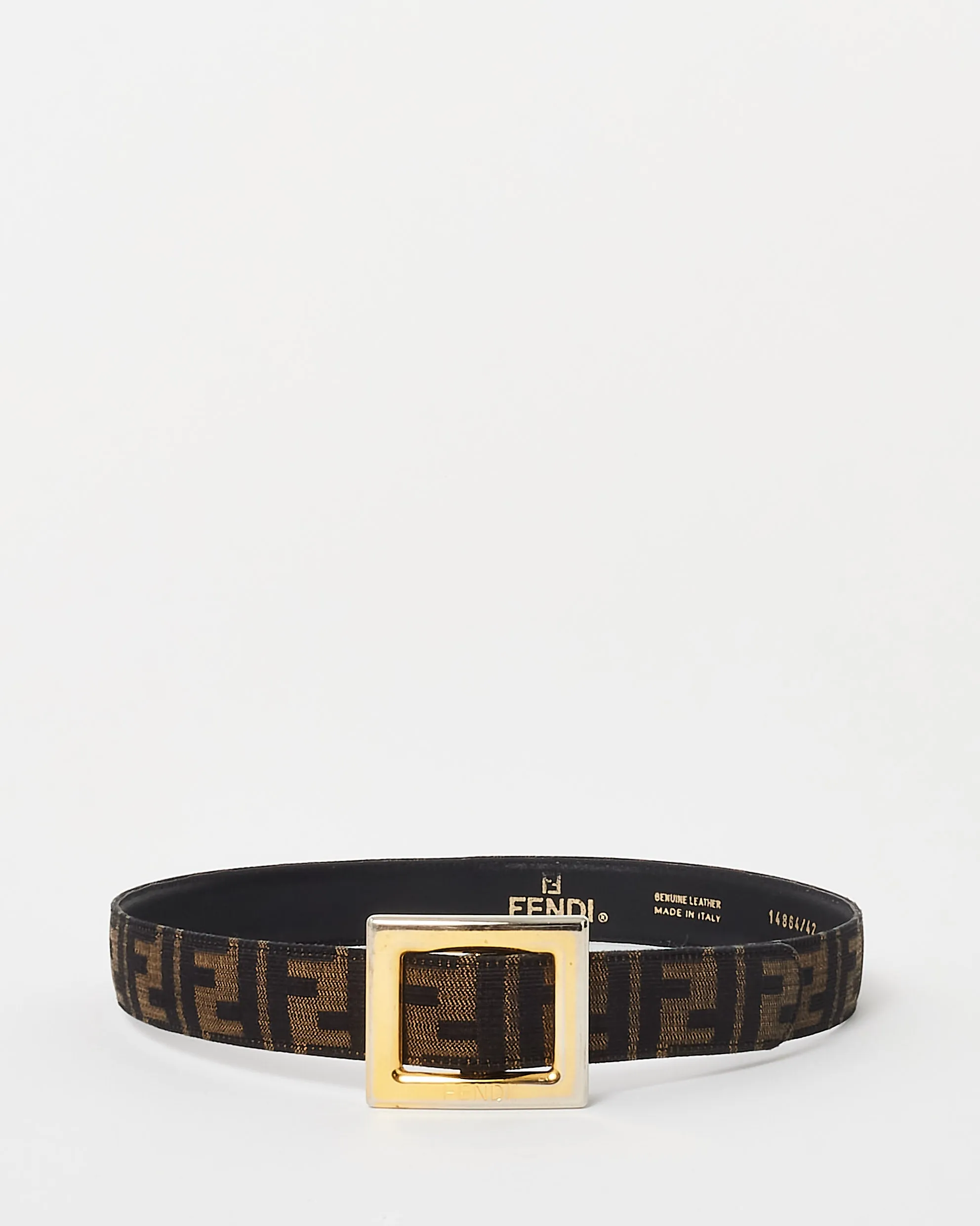 Fendi Vintage Monogram Canvas Zucca Print Belt - 34" L