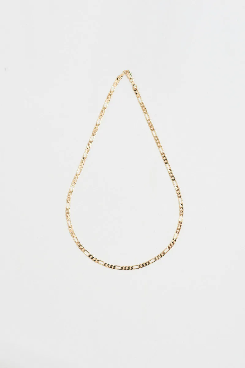 Figaro Chain Necklace - Gold