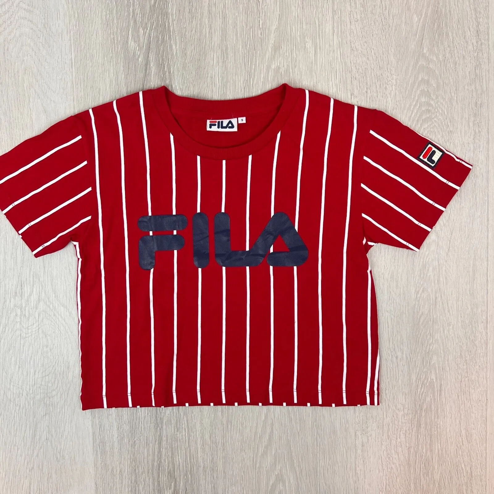 Fila Womens Red Cropped T-Shirt Size Small (2 Shirts)