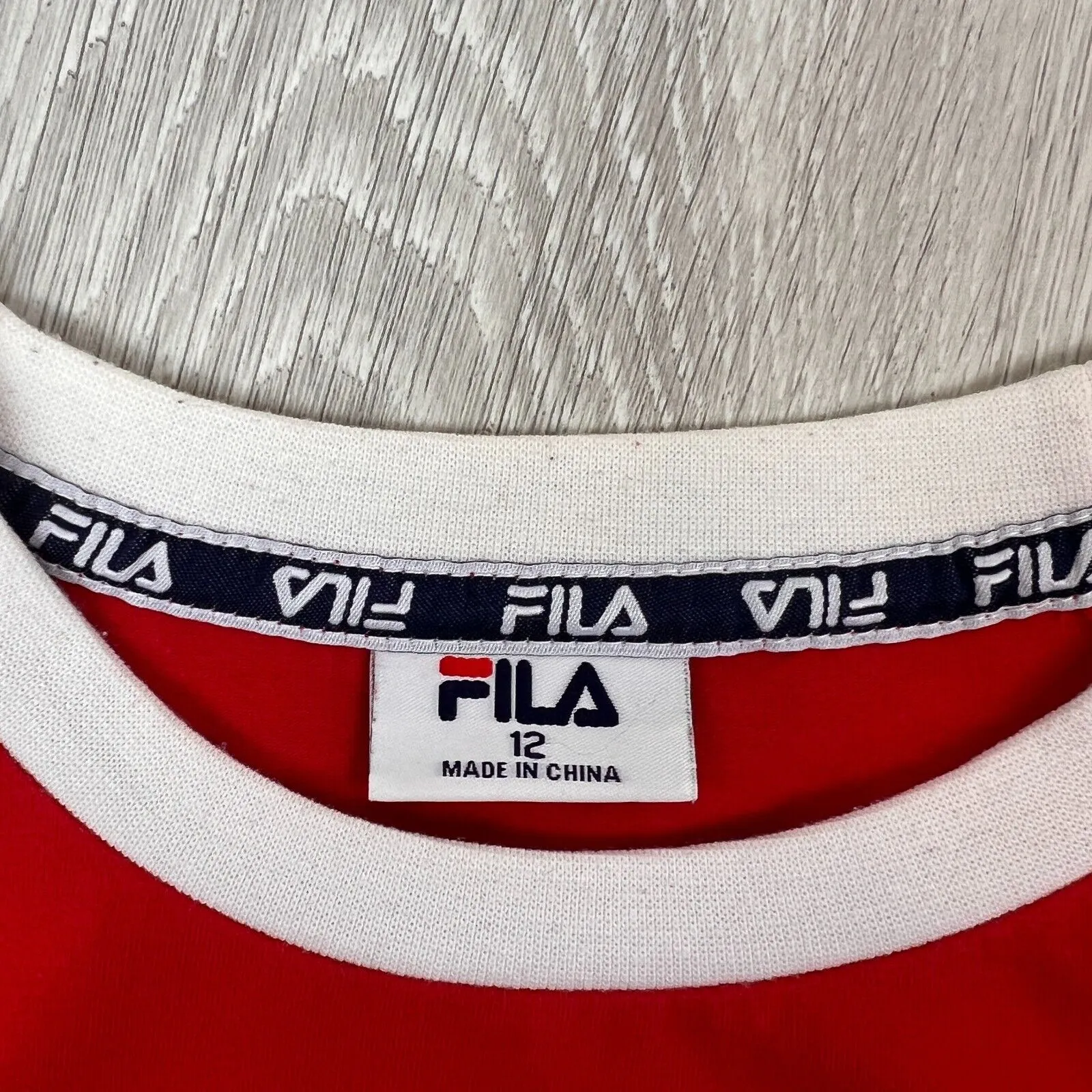 Fila Womens Red Cropped T-Shirt Size Small (2 Shirts)