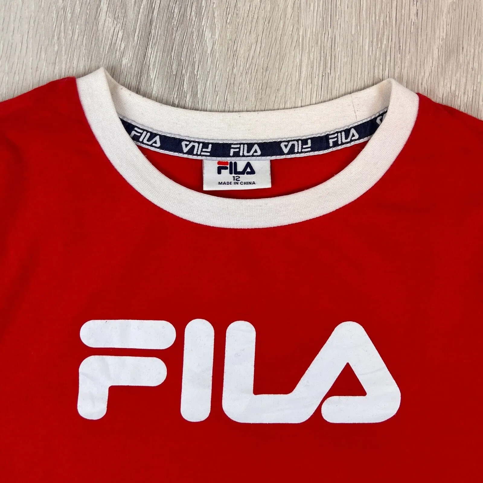 Fila Womens Red Cropped T-Shirt Size Small (2 Shirts)