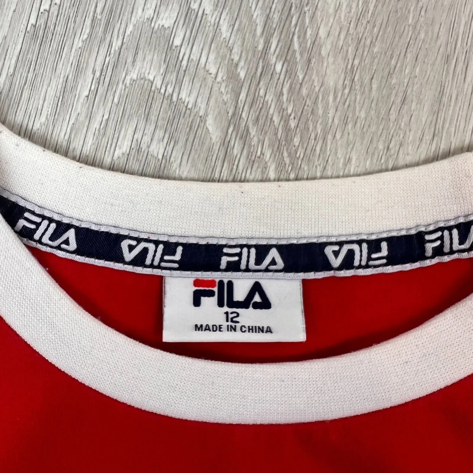Fila Womens Red Cropped T-Shirt Size Small (2 Shirts)