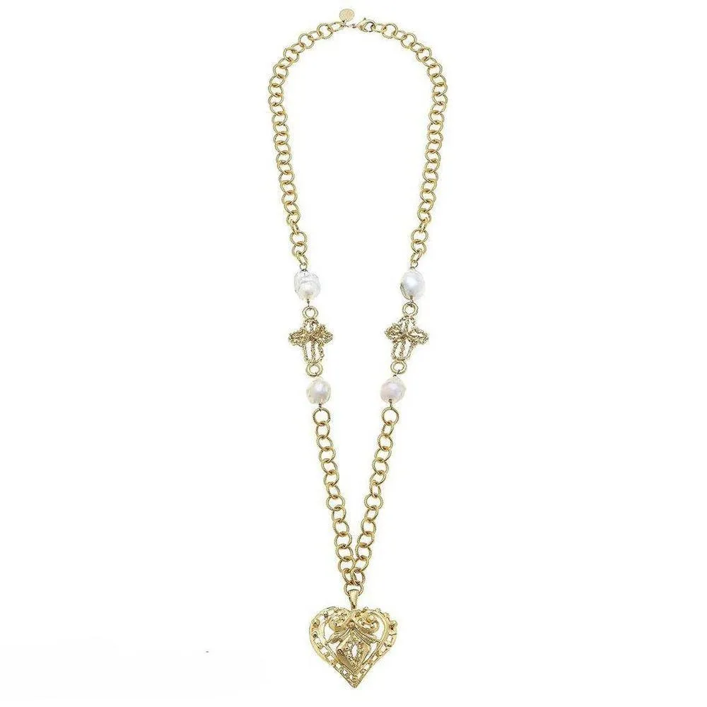 Filigree Heart Pendant Necklace