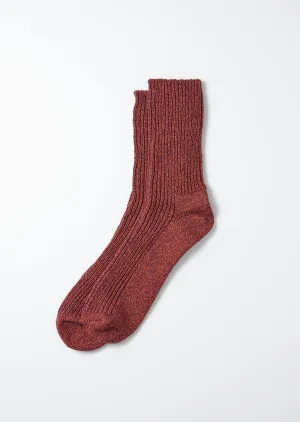 FINAL SALE: Recycled Cotton Marl Socks - Bordeaux
