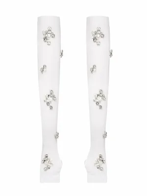 FINGERLESS GLOVES WITH JEWEL AND PEARL EMBELLISHMENTS