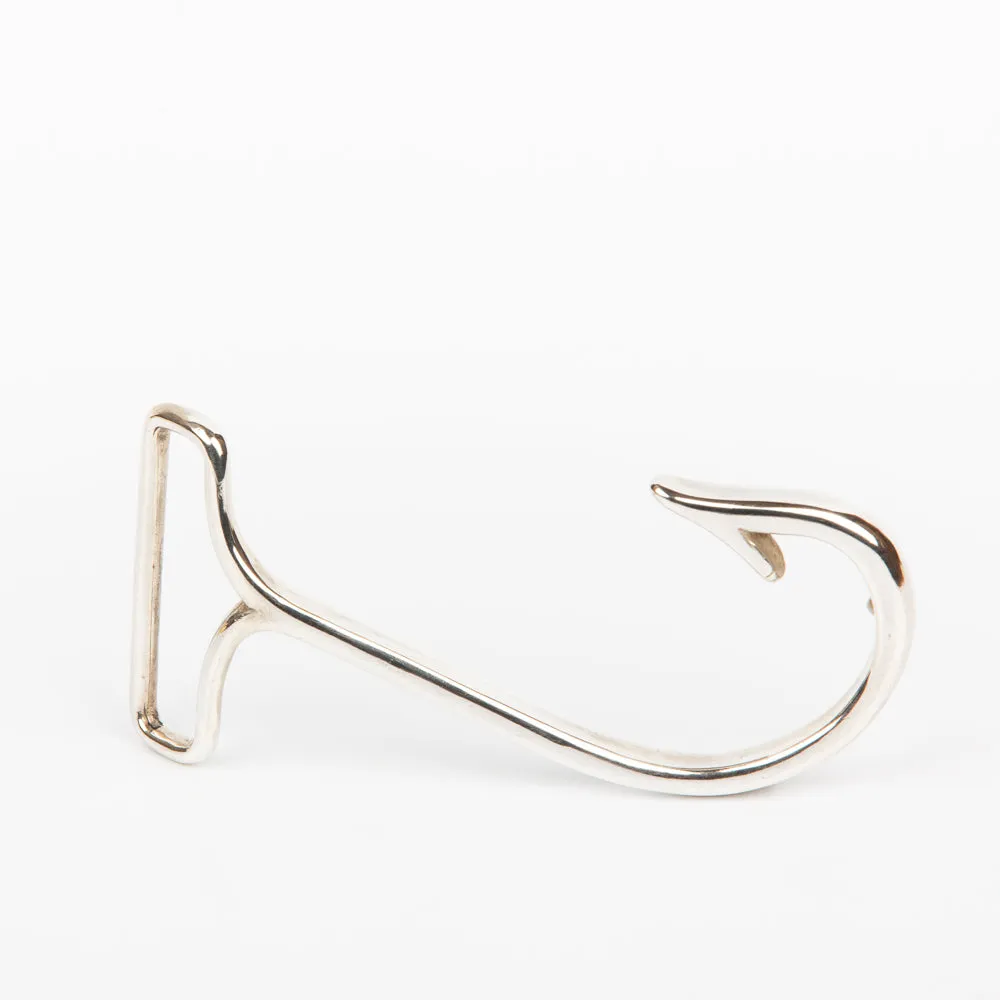 Fishing Hook Belt Buckle - Sterling Silver