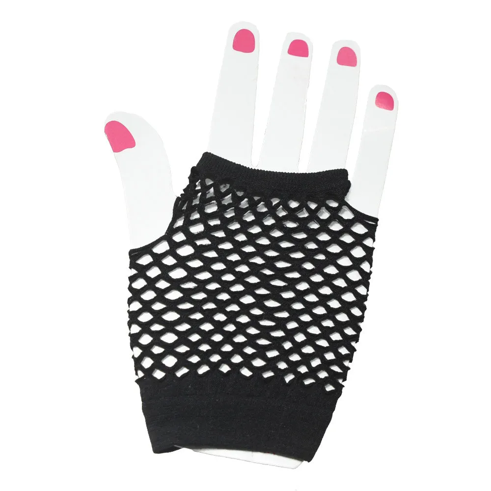 Fishnet Fingerless Gloves Short