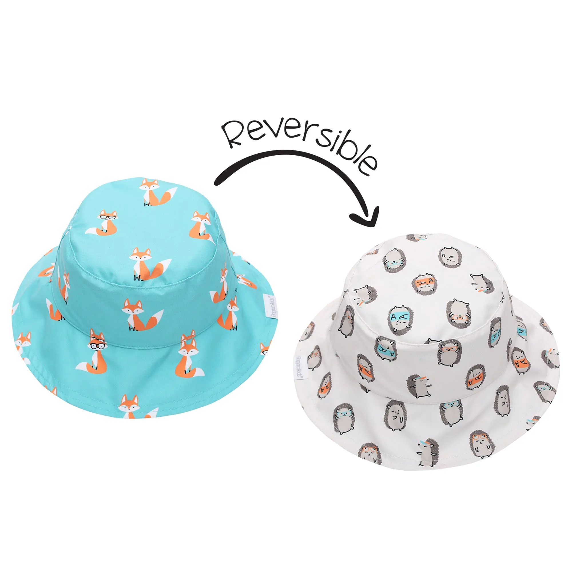 Flapjacks/Reversible Sun Hat Fox/Hedgehog - S