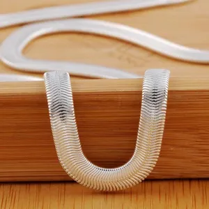 Flat Snake Chain Necklace For Women