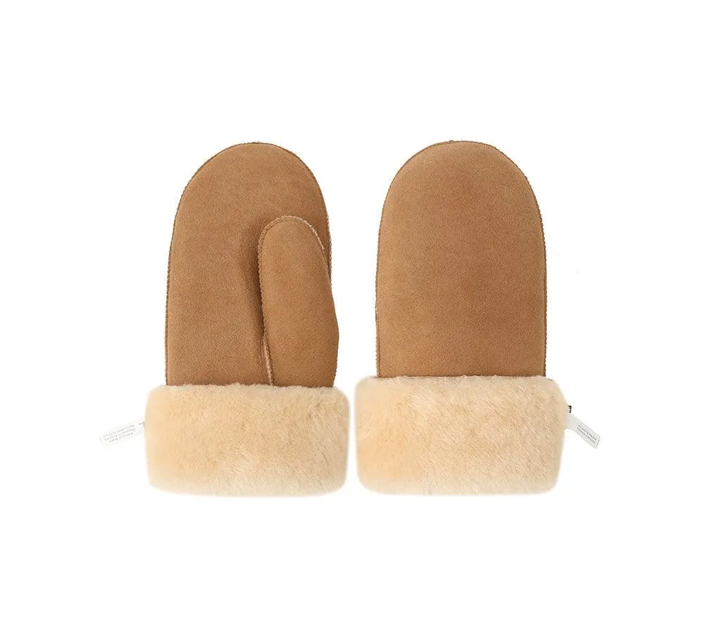 Fluffy Sheepskin Wool Mittens