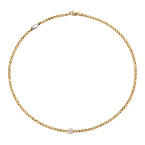 Fope Yellow Gold and Diamond Eka Tiny Necklace