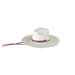 Frayed Fedora Long Brim With Adjustable Leather Band