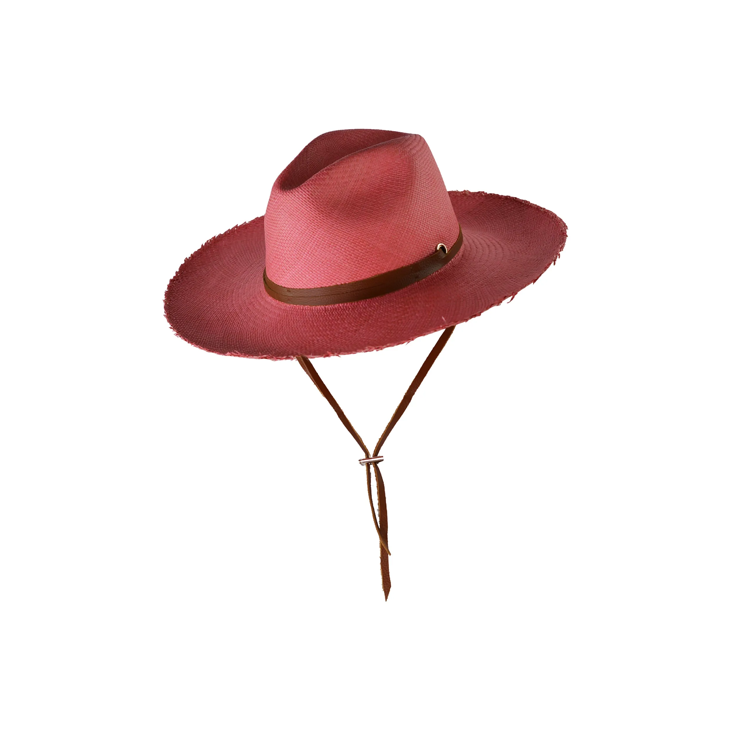 Frayed Fedora Long Brim With Adjustable Leather Band