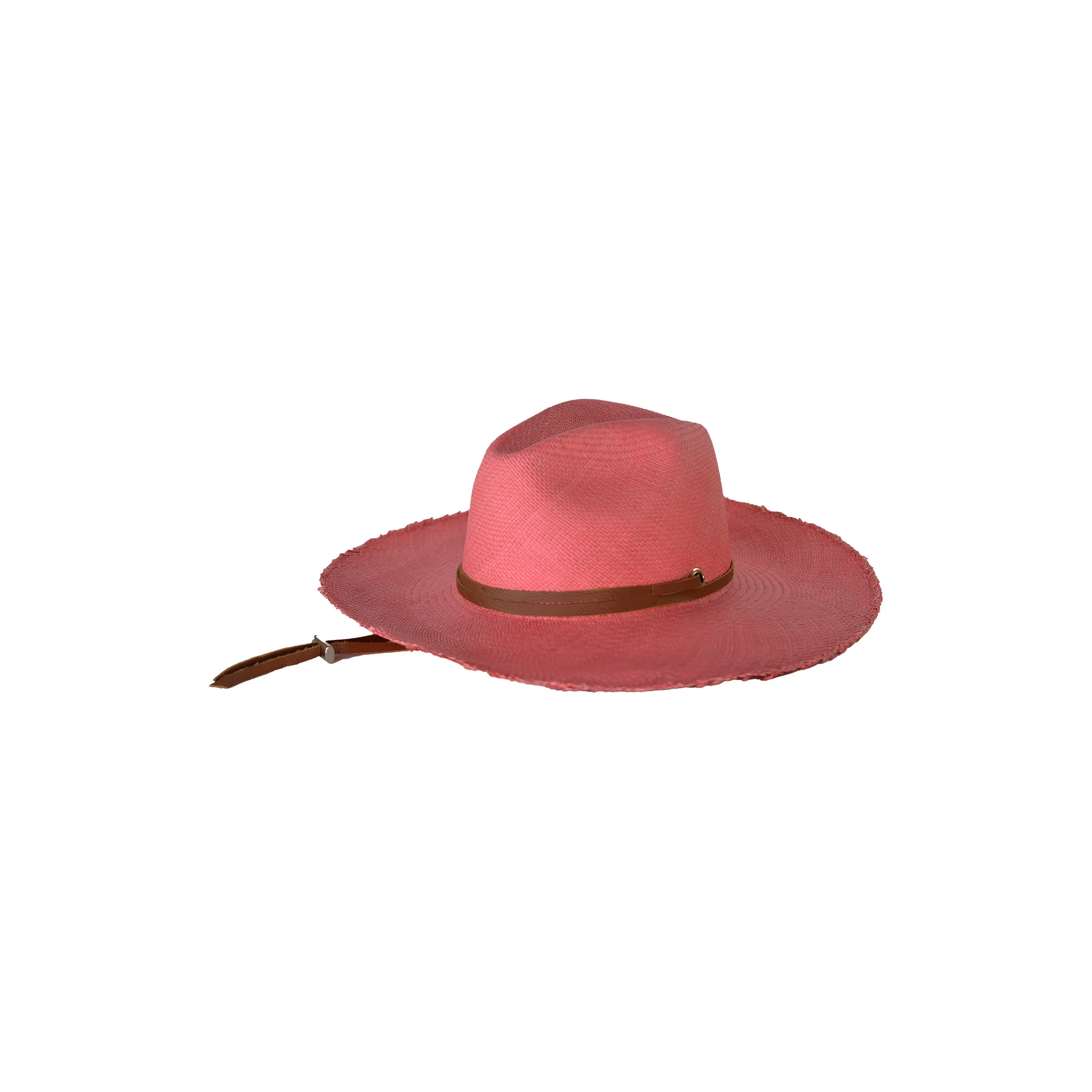 Frayed Fedora Long Brim With Adjustable Leather Band