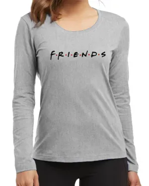 Friends New Fashion Grey Excellent Quality High Graphic Full Sleeve T-Shirt