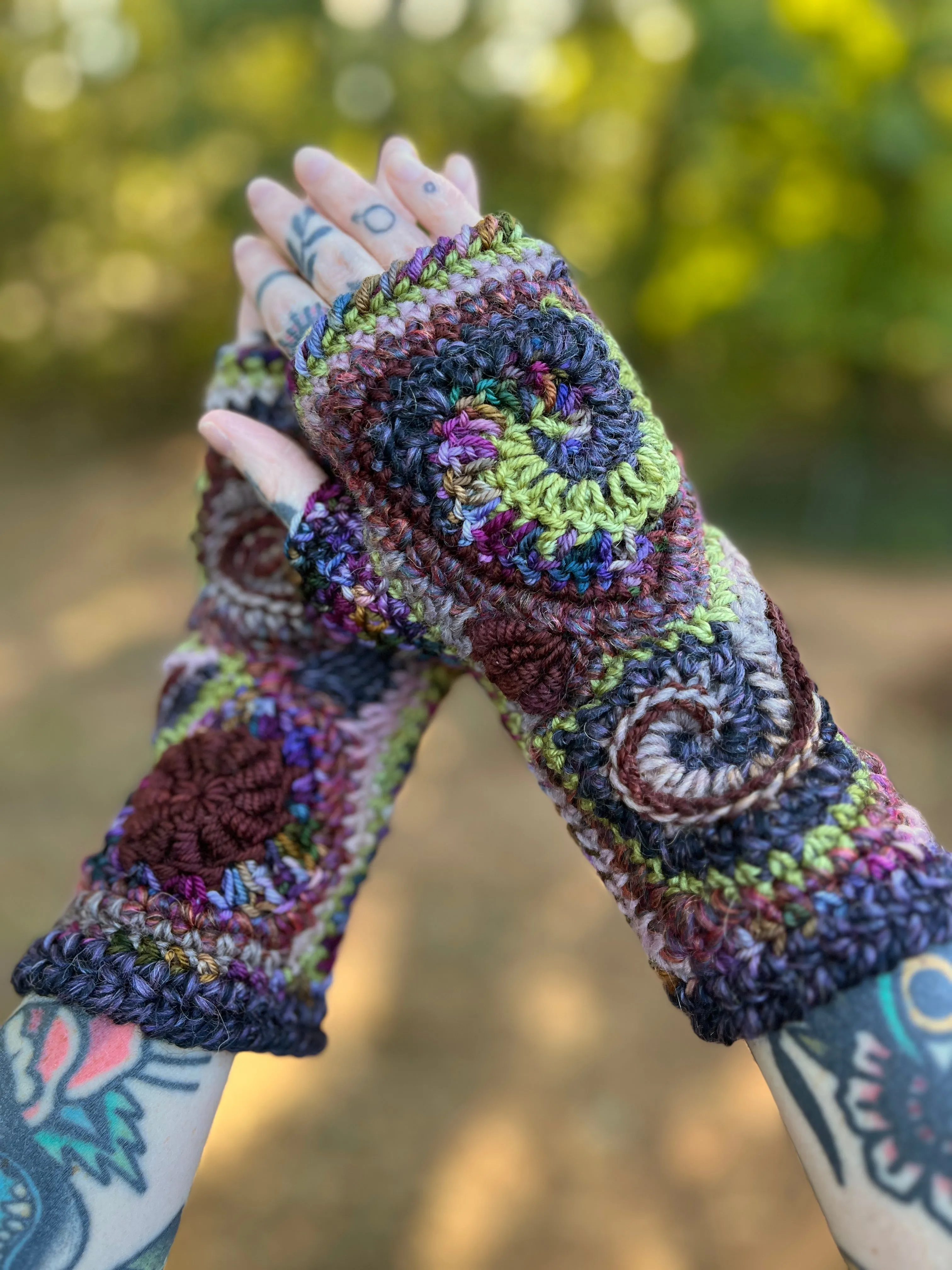 Galaxy Freeform Crochet Gloves
