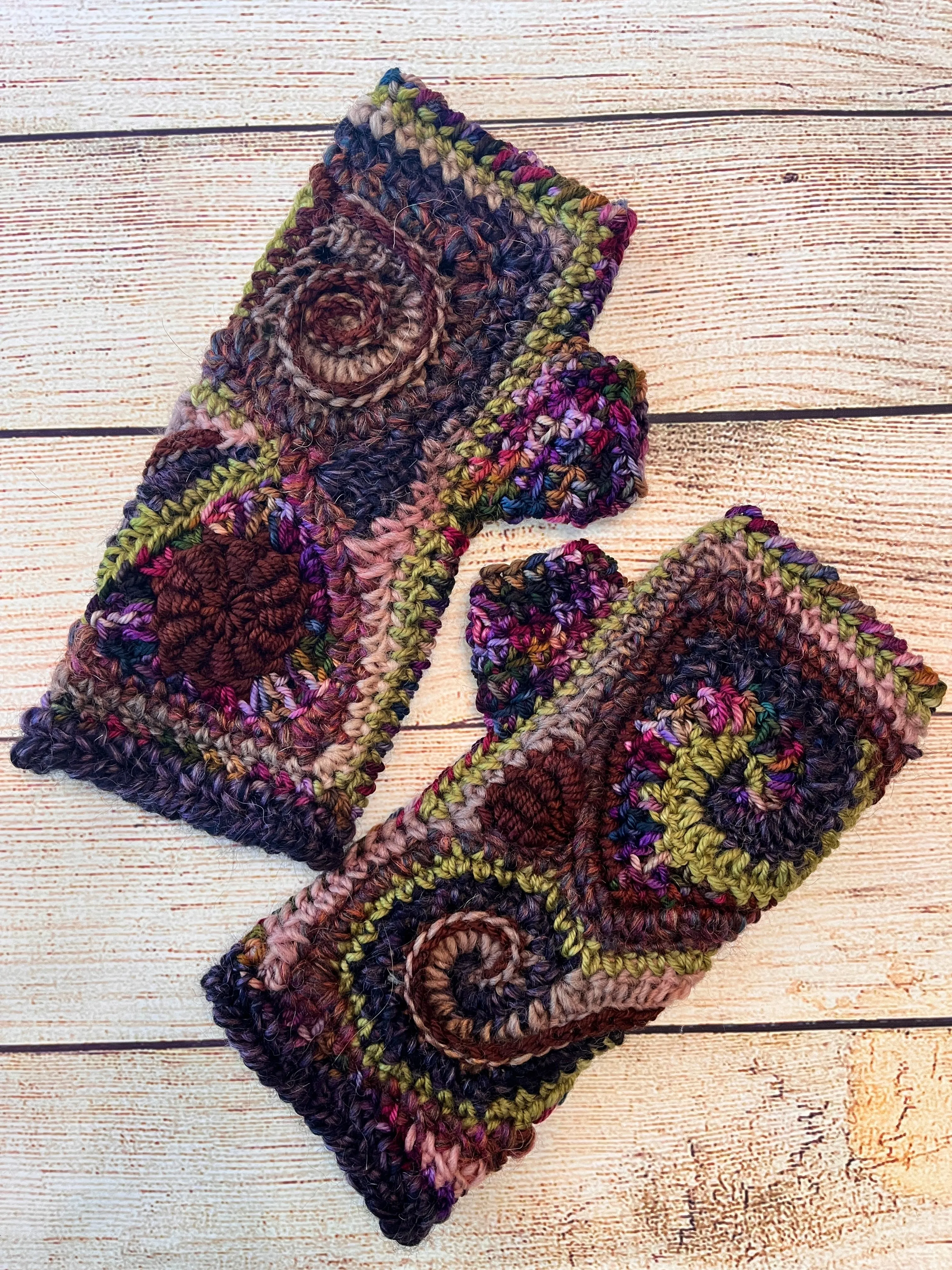 Galaxy Freeform Crochet Gloves
