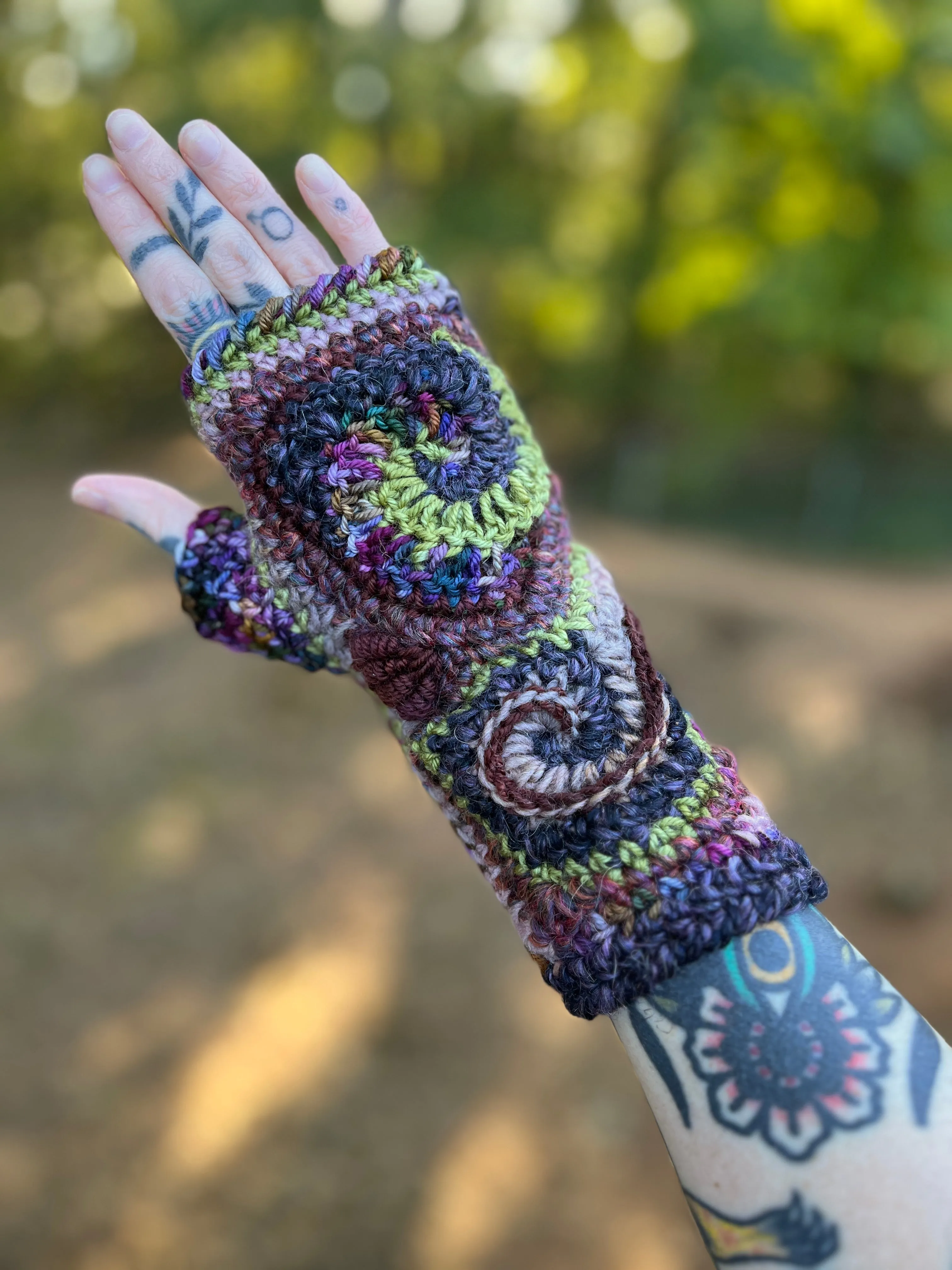 Galaxy Freeform Crochet Gloves