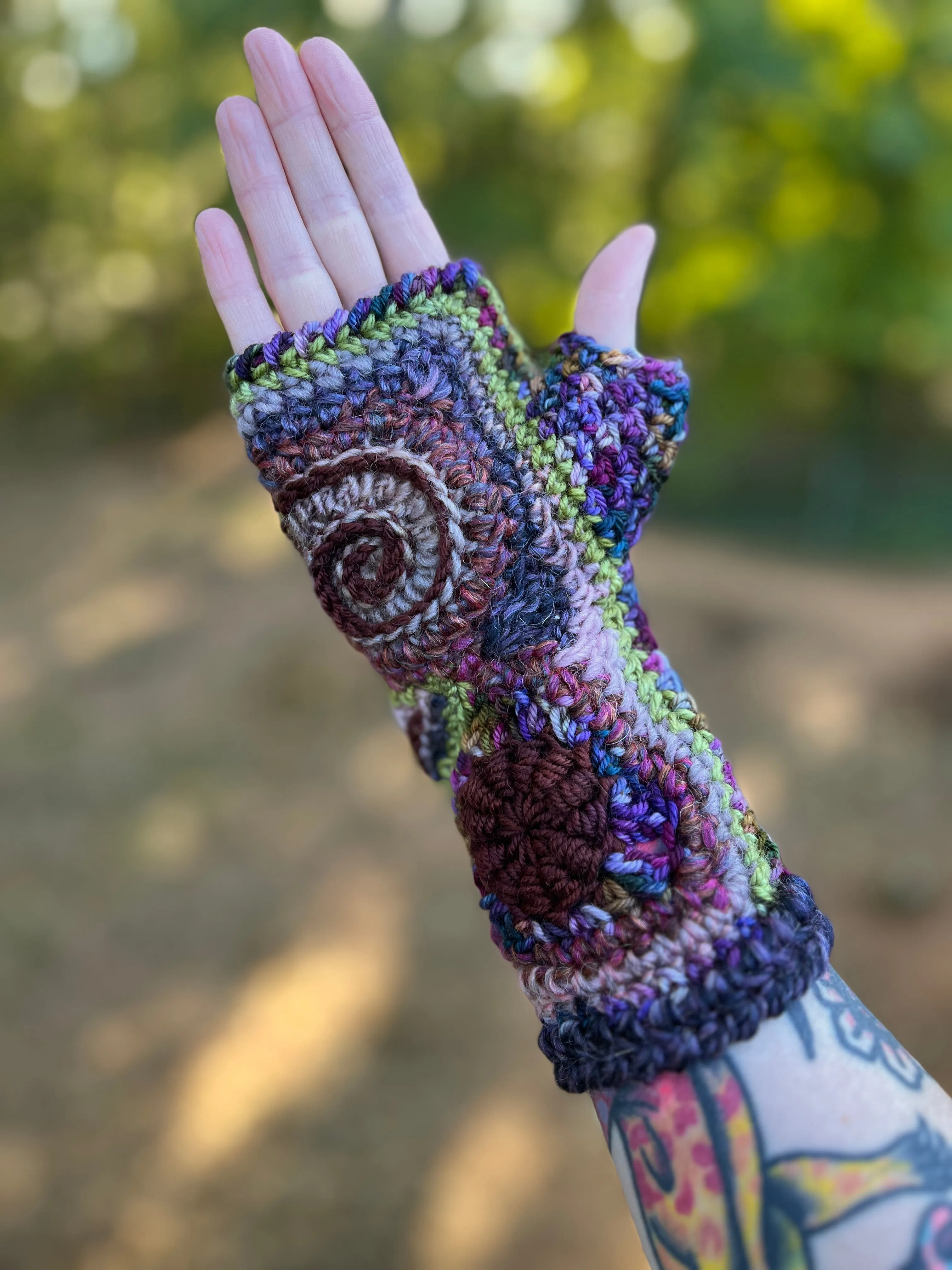 Galaxy Freeform Crochet Gloves