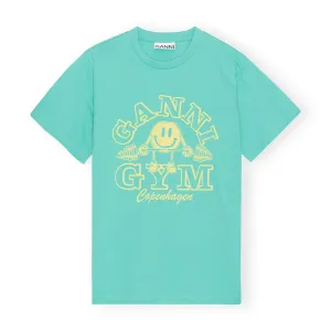 Ganni Basic Gym Relaxed T-Shirt 'Lagoon'