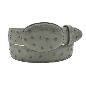 Gavel Men's Full Quill Ostrich Western Belt - Grey