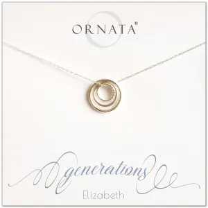 “Generations” Sterling Silver Necklace on Personalized Jewelry Card
