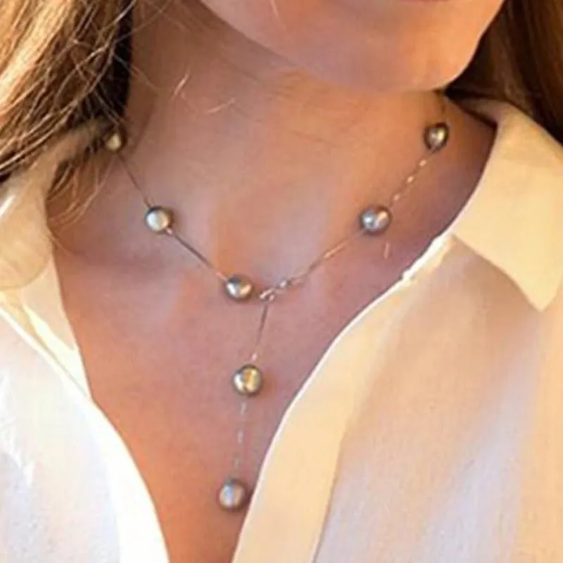 Genuine Freshwater Baroque Necklace Silver For Women Wedding Jewelry