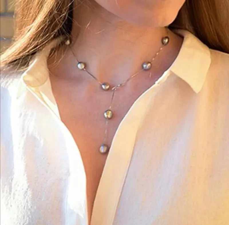 Genuine Freshwater Baroque Necklace Silver For Women Wedding Jewelry