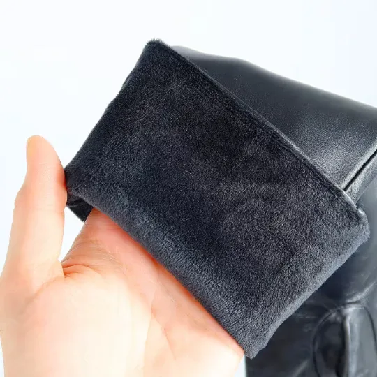 GENUINE LEATHER Opera Gloves: Black