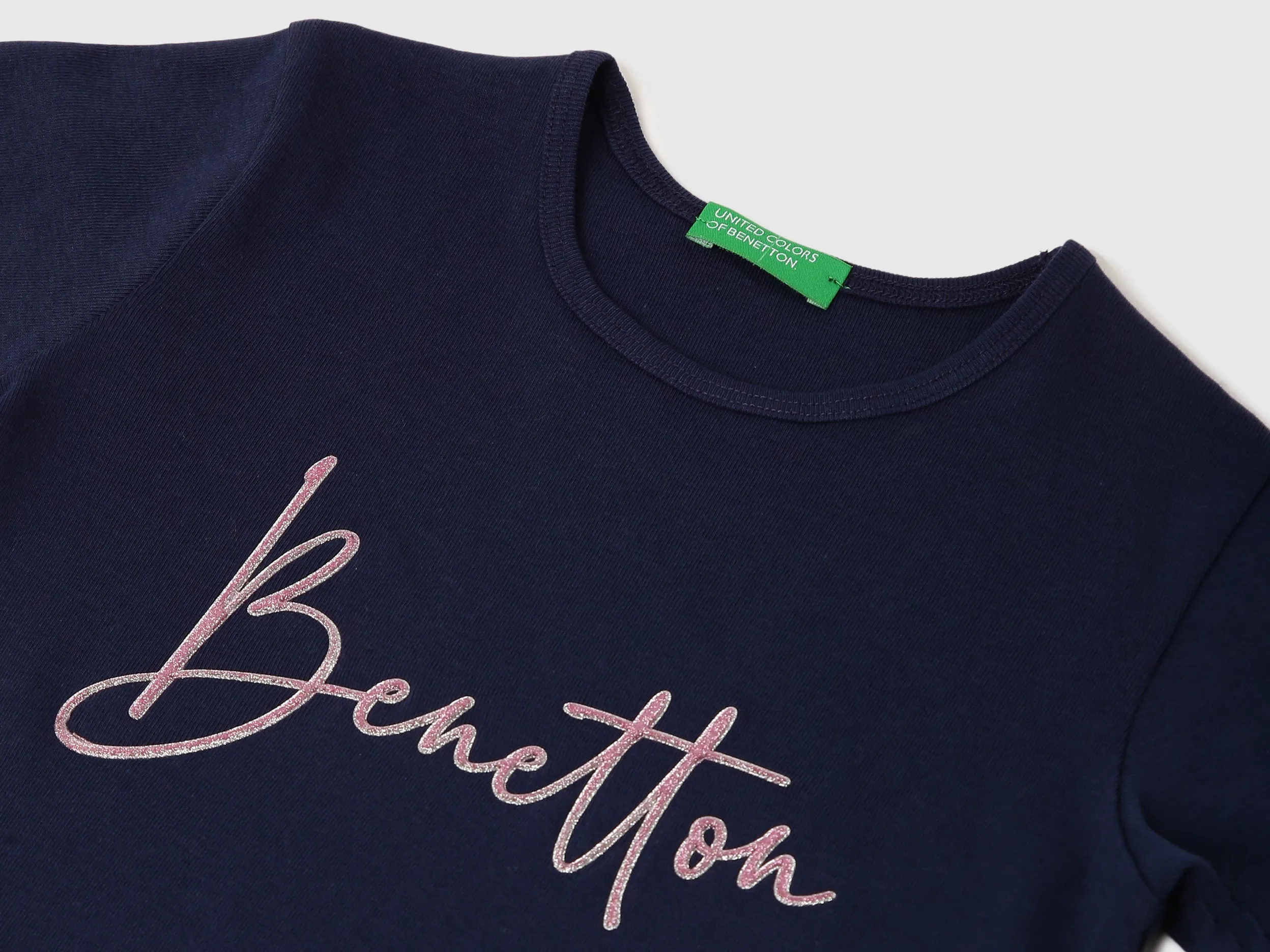 Girls Glitted Round Neck Top