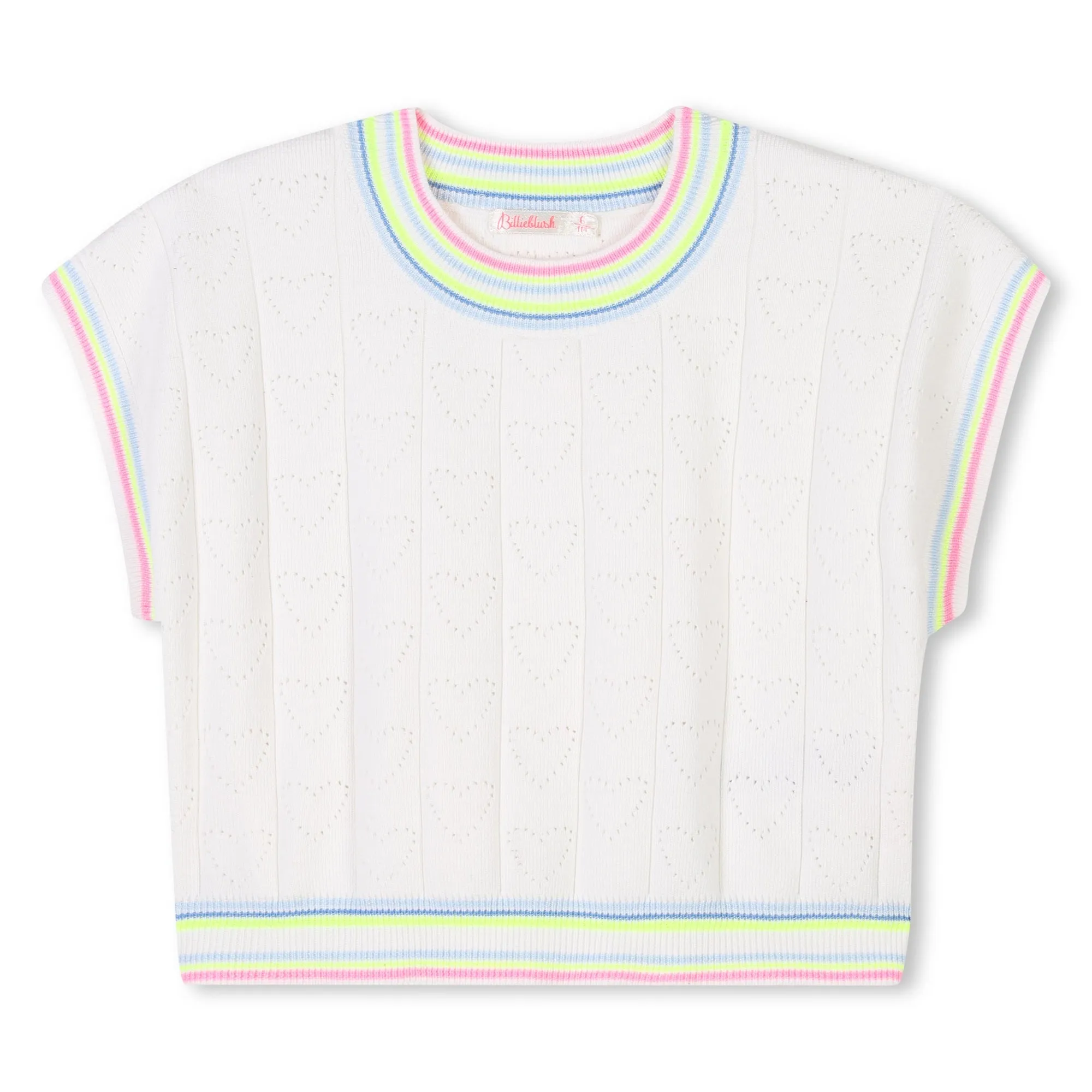 Girls Ivory Short Sleeve Sweater