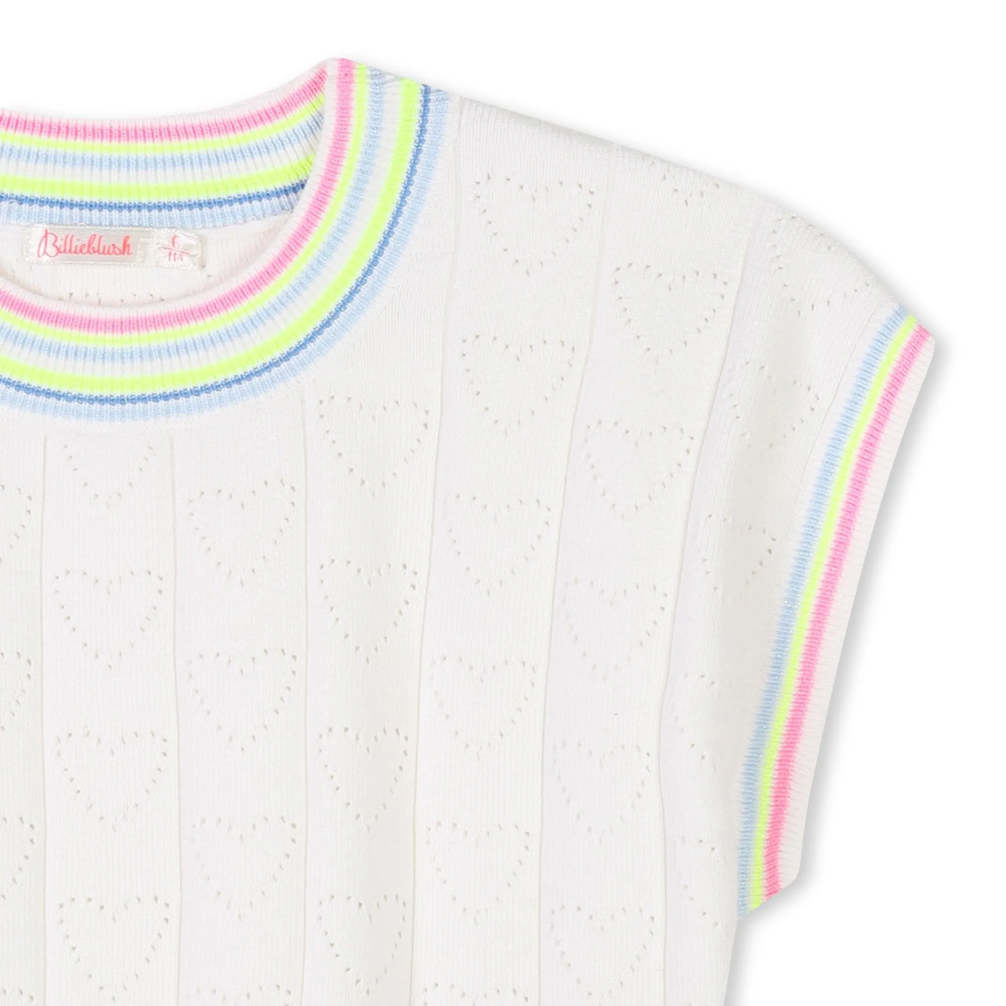 Girls Ivory Short Sleeve Sweater
